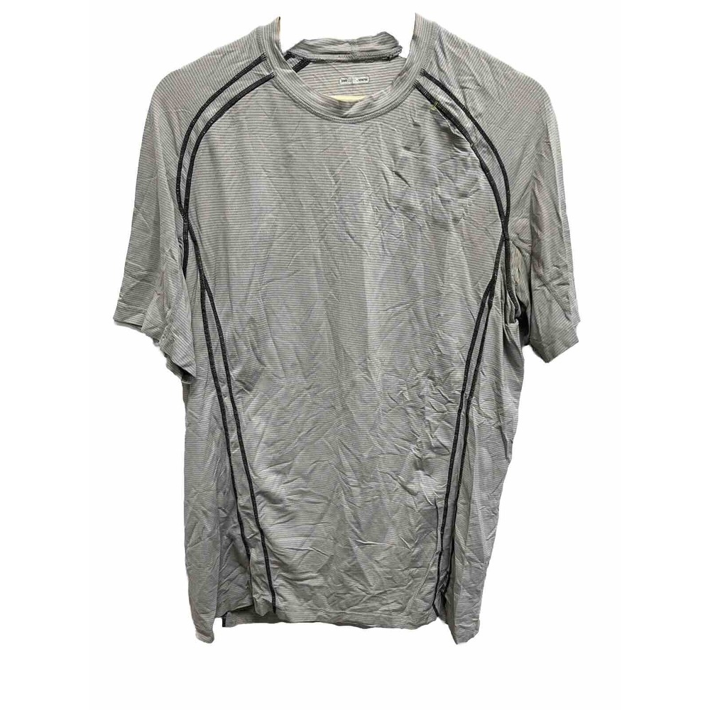 Lululemon Men Athletic Gray T-Shirt V-Neck Short Sleeve Size XL